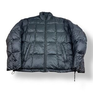 Tumi Tech Men's Down Puffer Jacket Black Full Zip Winter Warm Size Medium